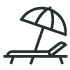 海滩躺椅和雨伞插图代表利乐全球最大体育平台的工作与生活平衡的好处.